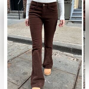 Brandy Melville Brown Corduroy Flare Pants / One Size (XS)